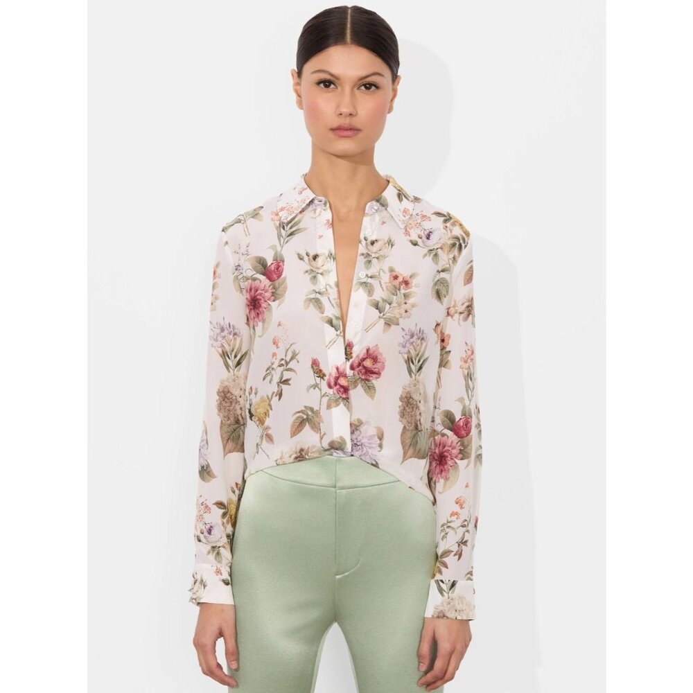 Alice + Olivia Willa Sweet Nothings Silk Blouse XL NWT $350